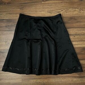 Vintage Black‎ Pleated Ruffle Skirt Ribbon 14 Y2K Coquette Whimsygoth Fairycore
